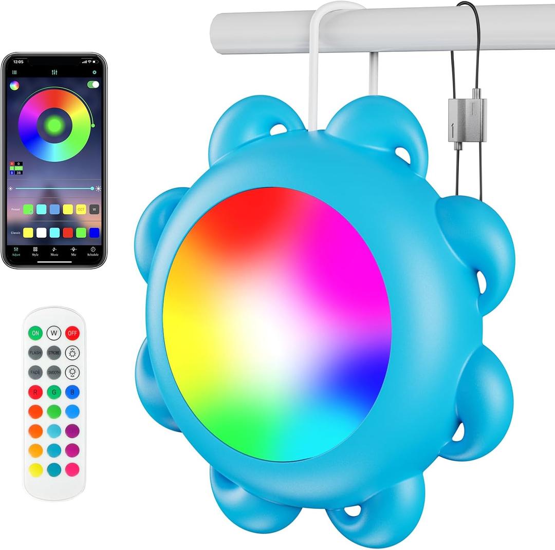 BYLIFITY 20W LED Pool Lights, Color Changing Swimming Pool Light with Remote APP Control, IP68 Waterproof Underwater Submersible LED Lights for Inground, Above Ground, Indoor & Outdoor Pools