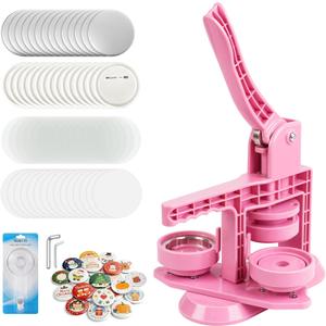 2026 Button Maker Machine 2.25 Inch (58mm), No Installation Required Pin Maker Kit for Button Making, DIY Pink Badge Maker Button Press with 30 Badge Supplies & Circle Cutter