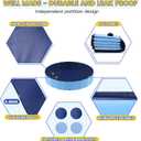 PETOCAT 97" Foldable Dog Pool Kiddie Swimming Pool, Plastic Non-Slip Hard Shell Kids Wading Pool, Large Portable Collapsible Pet Puppy Bathing Tub, Heavy Duty - Family Size, 8 ft x 16 inch.D - 5XL