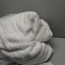 UGG Whitecap Full/Queen Blanket, Fleece Fluffy Blanket for Bed, Luxury Cozy Oversized Throw for Couch, Washable Hypoallergenic Queen Bedding, 90" x 90", White Snow