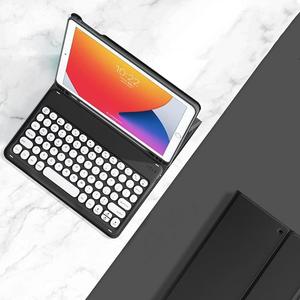 for iPad Air 11 inch (M3/M2)/ Air 5th 4th Generation Case with Keyboard and Pencil Holder, Candy Magnetically Detachable Round Keys Keyboard for iPad Air7/Air6/Air 5/ Air 4 (Black)