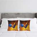 Swono 18"X18" Throw Pillow Covers Rooster, Farm Chicken Rooster Boho Pillowcase Cushion Covers for Couch Bed, Square Decorative Pillow Cover Home Sofa Bedroom Car 2 Pcs, Colorful