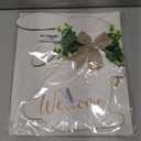 Easter Decorations Door Sign, Wooden Rustic Welcome Easter Front Door Hanger, White Easter Bunny Wreath Hanging For Spring Wall Home Farmhouse Indoor Outdoor Decor (Bunny)