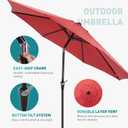 OLIXIS 9FT Patio Table Umbrella with Tilt and Crank Button & 8 Sturdy Ribs Waterproof, 9 Feet Outdoor Patio Umbrella Sun Shade for Pool, Terrace, Beach and Restaurant