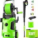 Electric Pressure Washer 4800 PSI 4.0 GPM Power Washers Electric Powered with with 33ft Pressure Hose, 4 Nozzle and Foam Cannon, Powerwashers for Home, Cars, Patio, Upgraded Light Green