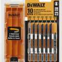 DEWALT Jigsaw Blades Set with Case, T-Shank, 10-Piece (DW3741C)