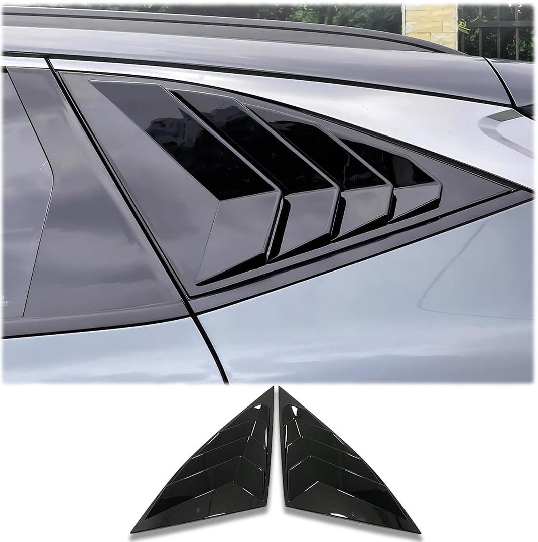 MUXEE 2Pcs Rear Side Window Louvers Air Vent Scoop Shades Cover Blinds Trim for Hyundai Tucson 2022 2023 2024 2025 - ABS Bright Black Sport Interior AccessoriesNOT FIT Tucson nline