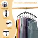 Volnamal Legging Organizer for Closet, 2 Pack Metal Yoga Pants Hangers w/10 Clips Holds 20 Leggings, Space Saving Hanging Closet Organizer w/Rubber Coated Closet Organizers and Storage, Black