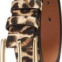 Women's Belt Fashion Multicolored Waist Leather Belts for Jeans Pants with Pin Buckle