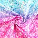 Gymnastics Leotard for Girls Long Sleeve Tumbling Outfit Sparkly Athletic Dance Bodysuit Size 2-12 Years Old (3-4T, Green Pink)