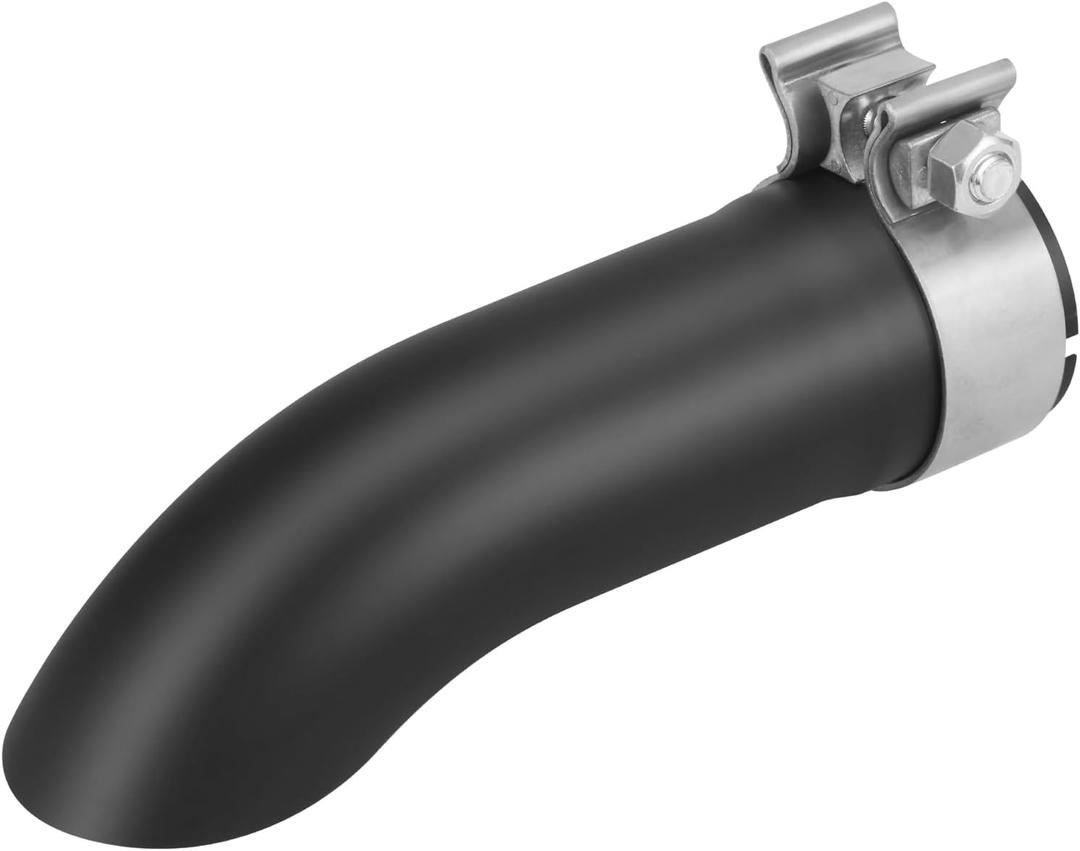 A-KARCK Turn Down Exhaust Tip 2.25" Inlet, Stainless Steel Universal Diesel Exhaust Tailpipe Tips with Clamp for 2.25" Inlet & Outlet, 9" Overall Length, Polished (Black)