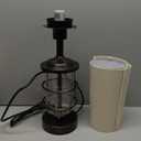 Outdoor Table Lamps Set of 2, Farmhouse Lamps for Patio Table Decor with Cord, Rustic Table Lights with Seeded Glass, 23.5" Plug-in Outdoor Lamps for Patio Waterproof (Antique Copper)