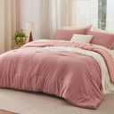 Bedsure Queen Comforter Set, Pink Clay Soft Prewashed Bedding for All Seasons, 3 Pieces GentleSoft Bed Set, 1 Lightweight Comforter (90"x90") and 2 Pillowcases (20"x26")