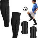 Soccer Shin Guards for Kids Youth, Shin Guards Kids, Calf Compression Sleeve with Honeycomb Pads + Hard Shell Shin Guards with Adjustable Straps for Football Training and Games (Small)