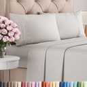 Full Size 4 Piece Sheet Set - Comfy Breathable & Cooling Bed Sheets Set - Hotel Luxury Bedding for Women, Men, Kids, Teens, Boys & Girls - Deep Pockets, Soft and Wrinkle Free - Oeko-Tex - French Grey