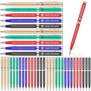 Fuyoooo 24 Pcs Family Reunion Gifts 5 Styles Retractable Family Tree Ballpoint Pen Inspirational Class Reunion Decorations for Guest Gathering Party Supplies