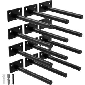 LEOPO 12 Pack-6 inch Floating Shelf Bracket, Hidden Brackets for Wood Shelf