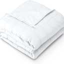 Bare Home Weighted Blanket Twin or Full Size 7lb (40" x 60") - All-Natural 100% Cotton - Premium Heavy Blanket Nontoxic Glass Beads (White, 40"x 60")