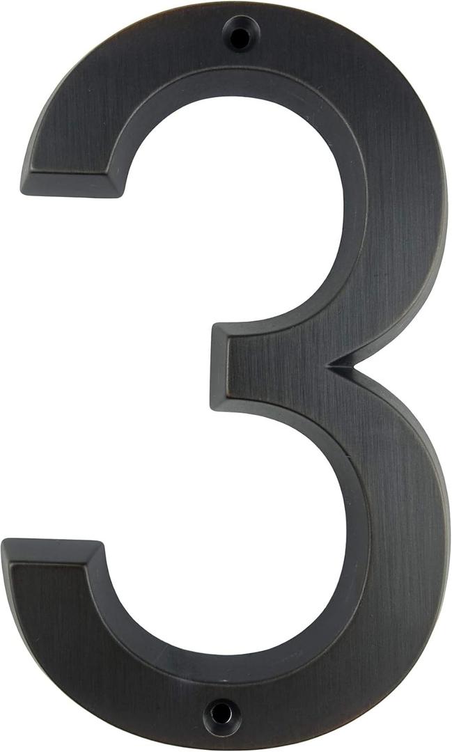 HASWARE House Number Sign 6 Inch Vintage Style Aged Bronze Finish Door Numbers Signage Plaque Street Home Address Numerals,Zinc Alloy (3)