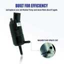 385-232316B Windshield Washer Pump (Rear) w/Grommet - Compatible with Chevrolet (Chevy), Buick, GMC, Cadillac, Pontiac - Replaces OEM #: 89001126, 22127573, 22087136, 22054177