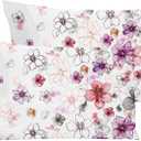 YIYEA Standard Pillow Cases Set of 2, Ultra Soft Double Brushed Microfiber Pillowcases Standard, Floral Bed Pillow Covers, Fade Resistant, Easy Slip-On (20"x26")