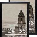 QDSSDECO 24x36 Poster Frame Black Wood Frame with Plexiglass Horizontal and Vertical Formats Hanging on the Wall Display Picture, Set of 2