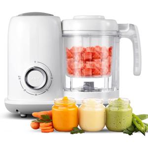 Baby Food Maker, 4 in 1 Baby Food Processor and Steamer, Puree Blender, Multifunctional Baby Puree Maker, Dishwasher Safe (White)