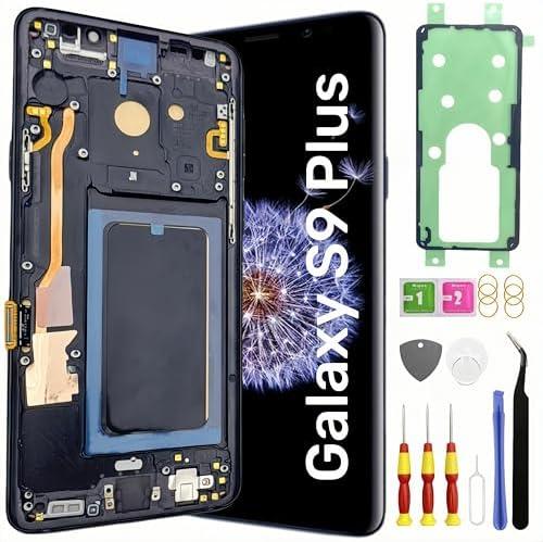 TFT Galaxy S9 Plus Screen Replacement for Samsung Galaxy S9+ LCD Screen Touch Digitizer Display Pantalla with Frame Tool kit SM-G965U G965F Black