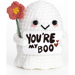 You're My Boo Crochet Ghost - Anniversary Love Gifts for Women Men Her Him Boyfriend Girlfriend, Mothers Day Card for Wife from Husband for Valentine Birthday Halloween