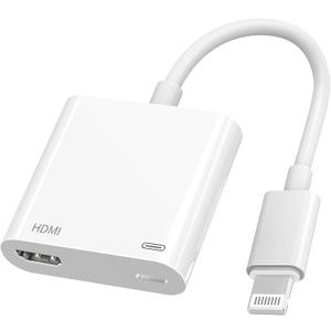 Lightning to HDMI Adapter for iPhone Digital AV Adapter 1080P HD Video HDMI Sync Screen Connector Cable with Charging Port for iPhone 14 13 12 11 X 8 7 iPad on HDTV/Projector/Monitor