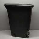 simplehuman 40 Liter / 10.6 Gallon Slim Kitchen Step Trash Can With Secure Slide Lock, Black Plastic