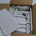 Furologee End Table with Charging Station, Nightstand with Fabric Drawers, Side Tables with USB Ports & Outlets, Night Stand with Storage Shelf & Hooks, for Living Room/Bedroom, White (1 pc(11"D x 14.96"W x 23.6"H))