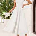ZESICA Women's Summer Spaghetti Strap Maxi Dress 2026 Tie Shoulder Square Neck Flowy Wedding Guest Party Beach Long Dresses, XL