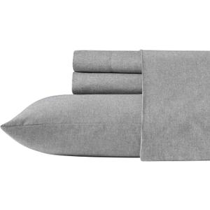 Tommy Bahama - King Sheet Set, Twill Weave Bedding with Matching Shams and Deep Pockets, Wrinkle-Resistant Bed Essentials, Oeko-Tex Certified (Paradise Twill Charcoal Grey, King)