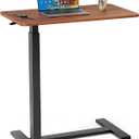 Sweetcrispy Overbed Bedside Table with Wheels, Adjustable Hospital & Home Use Bed Table, Rolling Laptop Table, Mobile Standing Desk, Rust