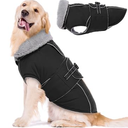 Dog Winter Jacket Fuzzy and Warm 2XL, Black/Grey