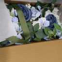 Ling's moment 10pcs Wedding Chair Decorations Aisle Floral Swag Artificial Pew Flowers Hanging Garland Dusty Blue & Navy for Ceremony Reception Church Rose Floral Faux Arrangement Party Outdoor Decor, Each is 30" long