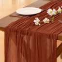 Socomi 10pcs Terracotta Valentine's Day Cheesecloth Table Runner Boho Rustic Gauze 120 inch 10FT Cheese Cloth Runner for Wedding Party Baby Shower Birthday Home Decor Holiday Decorations