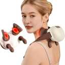 Neck and Shoulder Massager with Heat, Palm-Style Kneading, 3 Speeds, Ergonomic Hands-Free Design, Portable Massage Device for Home, Office, Travel