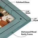 Americanflat 11x14 Picture Frame with Polished, Crystal Clear Glass - Hampton Collection - Distressed Wood Picture Frames for Vertical or Horizontal Wall Display - Turquoise Blue