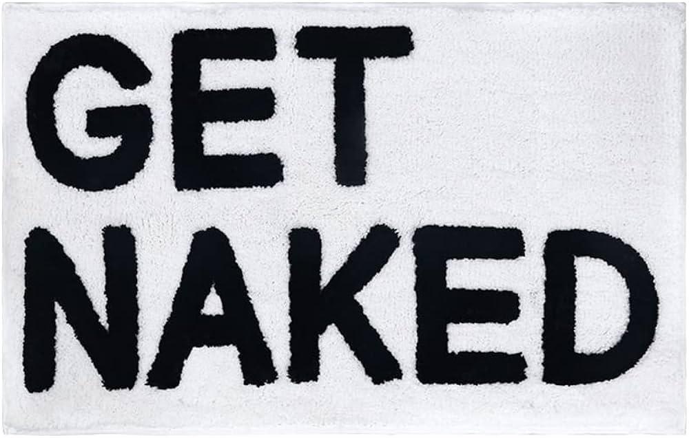New Get Naked Non-slip Microfiber Absorbent Bath Mat, Modern Bathroom Decor - Suitable for Apartments, Tubs, and Showers - Machine Washable, 20'x32'