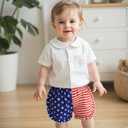 Toddler Baby Boy Girl Shorts Summer Casual Elastic Waist Striped Shorts Pants Boxer Bottoms (Blue)