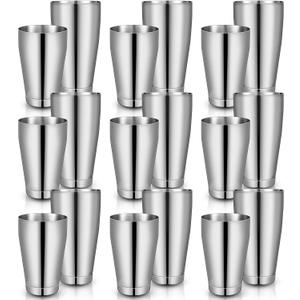 Dandat Cocktail Shaker, Professional Boston Cocktail Shaker Set, Stainless Steel Martini Drink Shakers Bartending, 18 Oz & 28 Oz Bar Shake Mixer Tin Tools for Bartender Cocktails(Silver,16 Pcs)