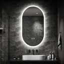 36x24 inch Oval LED Bathroom Mirror with Lights, Wall-Mounted Vanity Mirror with 3 Colors, Anti-Fog, Dimmable, Backlit + Front Lit, Memory Function, Waterproof, Shatter-Proof (Pill Shape)