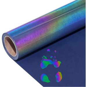 Reflective Heat Transfer Vinyl HTV Vinyl 12in x 6ft Reflective Rainbow Iron On Vinyl for T-Shirt Holographic Chameleon HTV for All Cutting Machines Easy to Cut & Weed