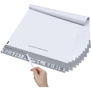 Metronic Poly Mailers 14.5x19 50Pcs, Shipping Bags for Clothes with Strong Adhesive and Tear Strip, Large Mailers Poly Bags Shipping Envelopes Bulk for Business Packing, Easy to Seal and Open, White