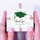 Green White Graduation Thank You Stickers, Congrats Grad Party Favor Sticker Labels 40-Pack 2in