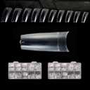 1000pcs Clear French False Nails Tips Press on Fake Nails Half Cover Acrylic Nails Artificial Nails Extension 10 Sizes for Nail Salons and DIY Nail Art(2x500pcs)