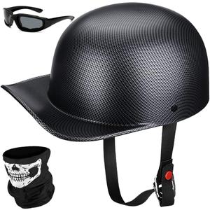 Yesmotor Baseball Motorcycle Helmet Half Cap for Bike Cruiser Chopper Moped Scooter- Dot Approved, Large