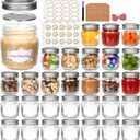 8 oz Mason Jars with Lids,30 Pcs Small Glass Jars with Lids,Stylish Striped Design Canning Jar for Food Freshness, Multipurpose for Jam, Candy, DIY, Honey, Pickles, Spice,Home Storage and Gifting